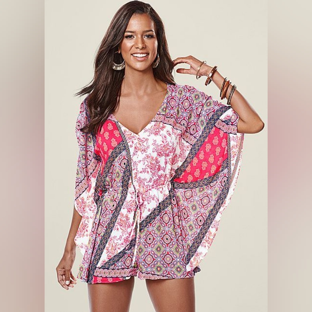 Women's Venus Romper, Pink Romper, Patterned Romper